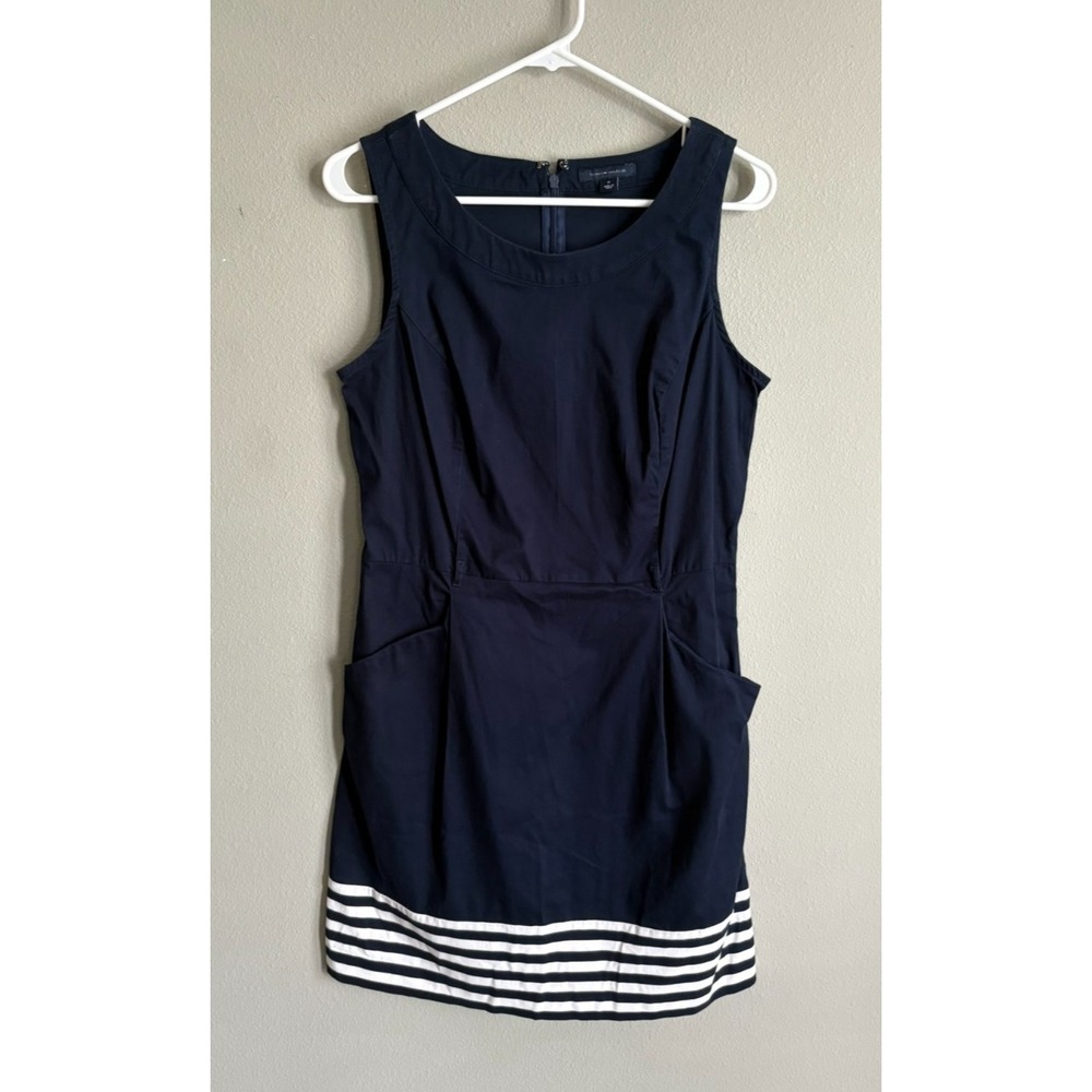 Tommy Hilfiger Womens Navy Blue Striped‎ Hem Sleeveless Sheath Dress Size 10